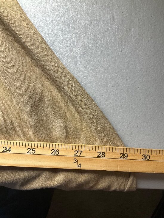 VTG Perry Ellis America Tan Brown Collared Denim Maxi Faux Wrap Dress Cotton - Picture 11 of 12